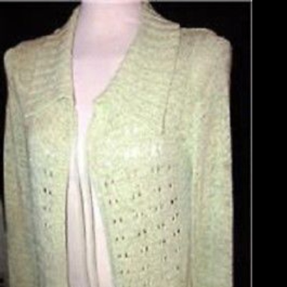 BCBG Maxazria Green Long Open Front Cardigan - Picture 4 of 7